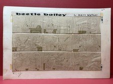 Beetle Bailey Sunday Comic By Mort Walker Original Mat Proof Sheet 1970 Rare!