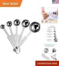 Health-Conscious Precision: 5PCS Food-Grade Stainless Steel Measuring Spoons
