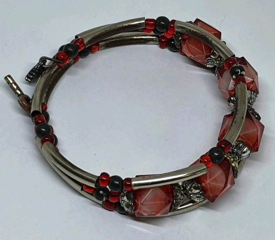 Perlen/Steine  - rosa/rot - Armband (V1) - Bild 1 von 1