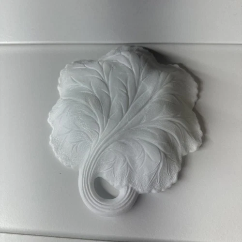 Indiana Milk Glass White Cabbage Leaf Trinket Dish VTG