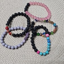 Lot of 5 Beaded Stretch Bracelets, Multicolor...