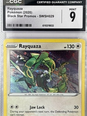 CGC 9 Rayquaza SWSH029 2020 Black Star Promo Pokemon Card Mint