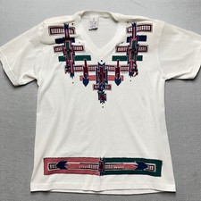 Vintage 90s Southwestern Graphic Tee Beaded Studded USA Boho Festival Shirt