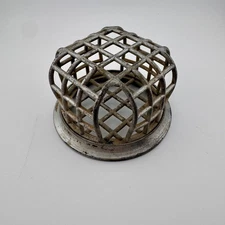 Vintage Metal Flower Floral Frog Cage Farmhouse Rustic Primative Design Decor