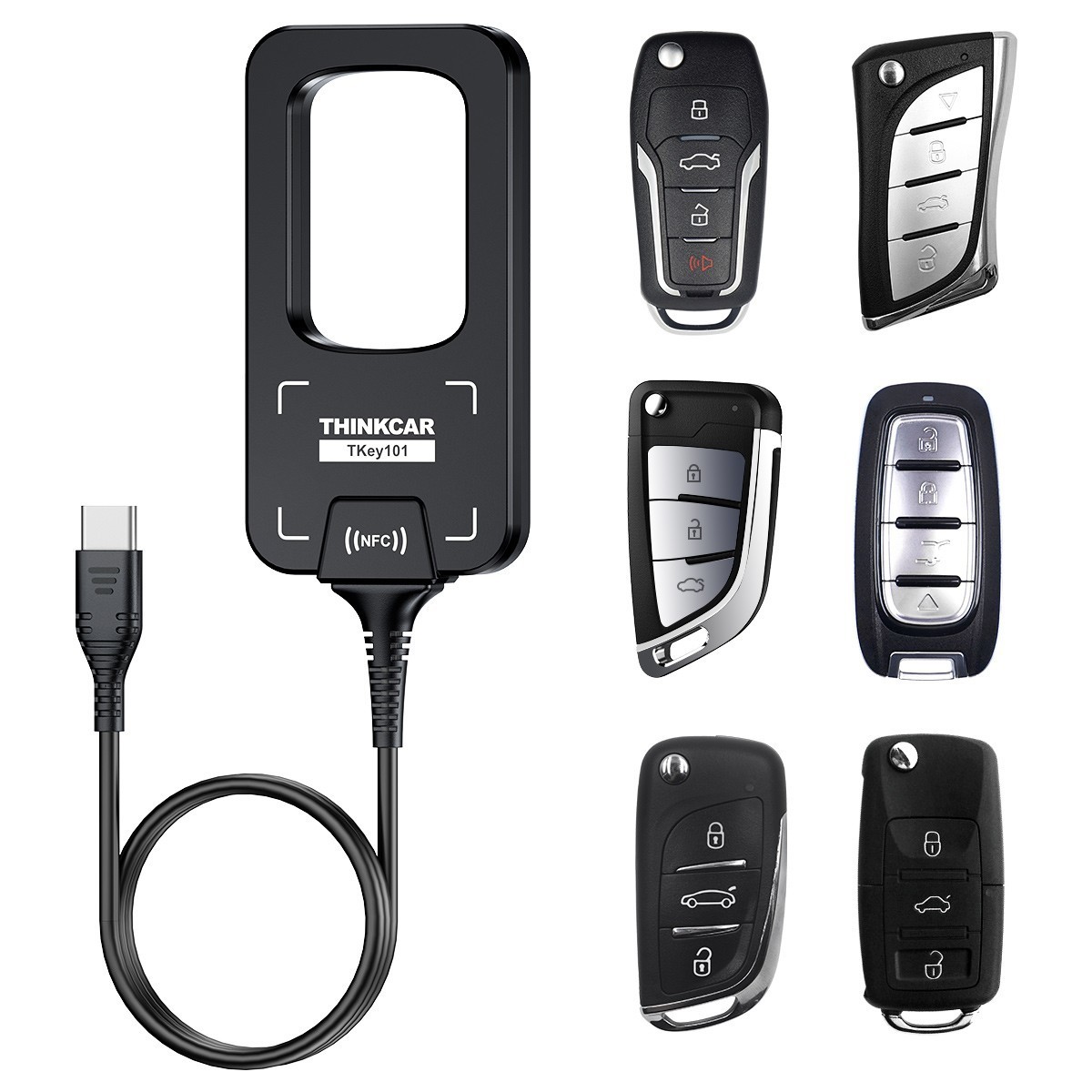 Universal Car Key Programmer THINKCAR TKEY 101 Equipment with 6 Unit Remote Keys