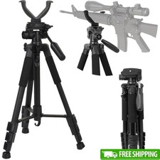 Adjustable 59in Aluminum Tripod W/ V Yoke Head Hunting Shooting Photography New