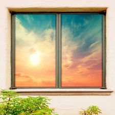 3D Blue Sky O2306 Window Film Print Sticker Cling Stained Glass UV Block Fa