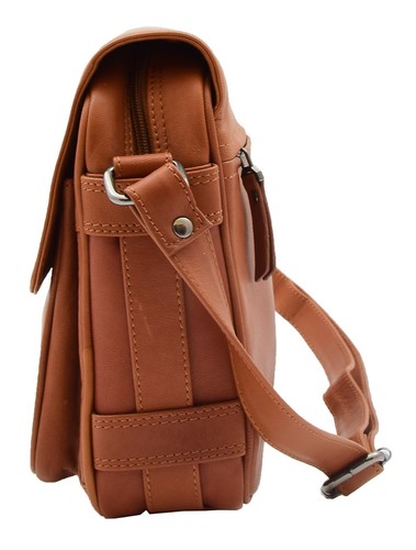 Womens Real Leather Crossbody Messenger Bag Flap Over Organiser Satchel Grove - Picture 19 of 32