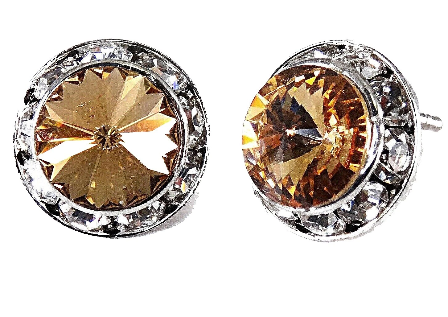 Vidro Marrom Stud Brincos