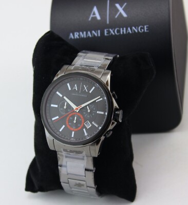 NEW AUTHENTIC ARMANI EXCHANGE GUNMETAL GREY SMOKE CHRONOGRAPH MENS