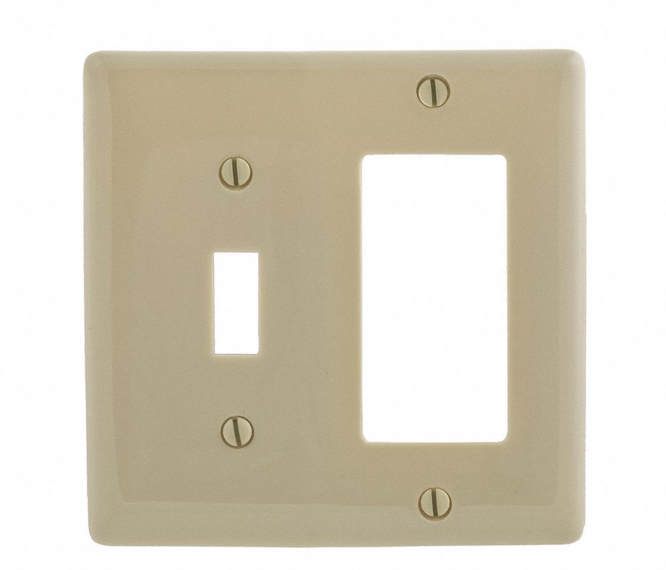 4-Pack HUBBELL WIRING DEVICE-KELLEMS Wall Plate,Ivory,2 Gangs, NP126I, Ivory