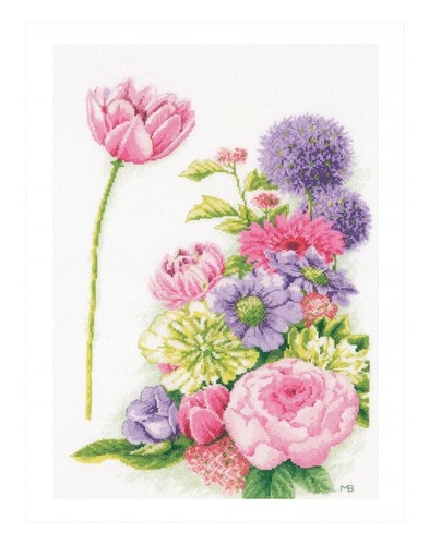 Kit Point De Croix Lanarte – Blue Spring Garden Par Marjolein Bastin – Neuf