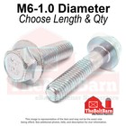 M6-1.0 Class 10.9 Hex Flange Screws Frame Bolts Zinc Clear (Pick Length &Qty)