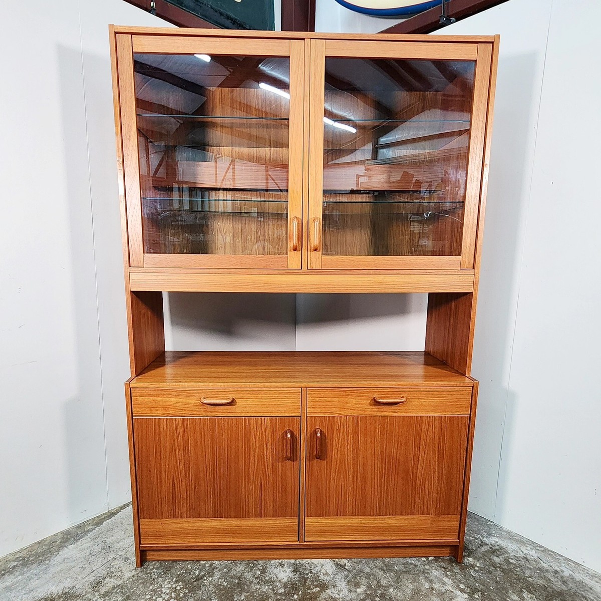 Vintage Mid Century China Cabinet Hutch