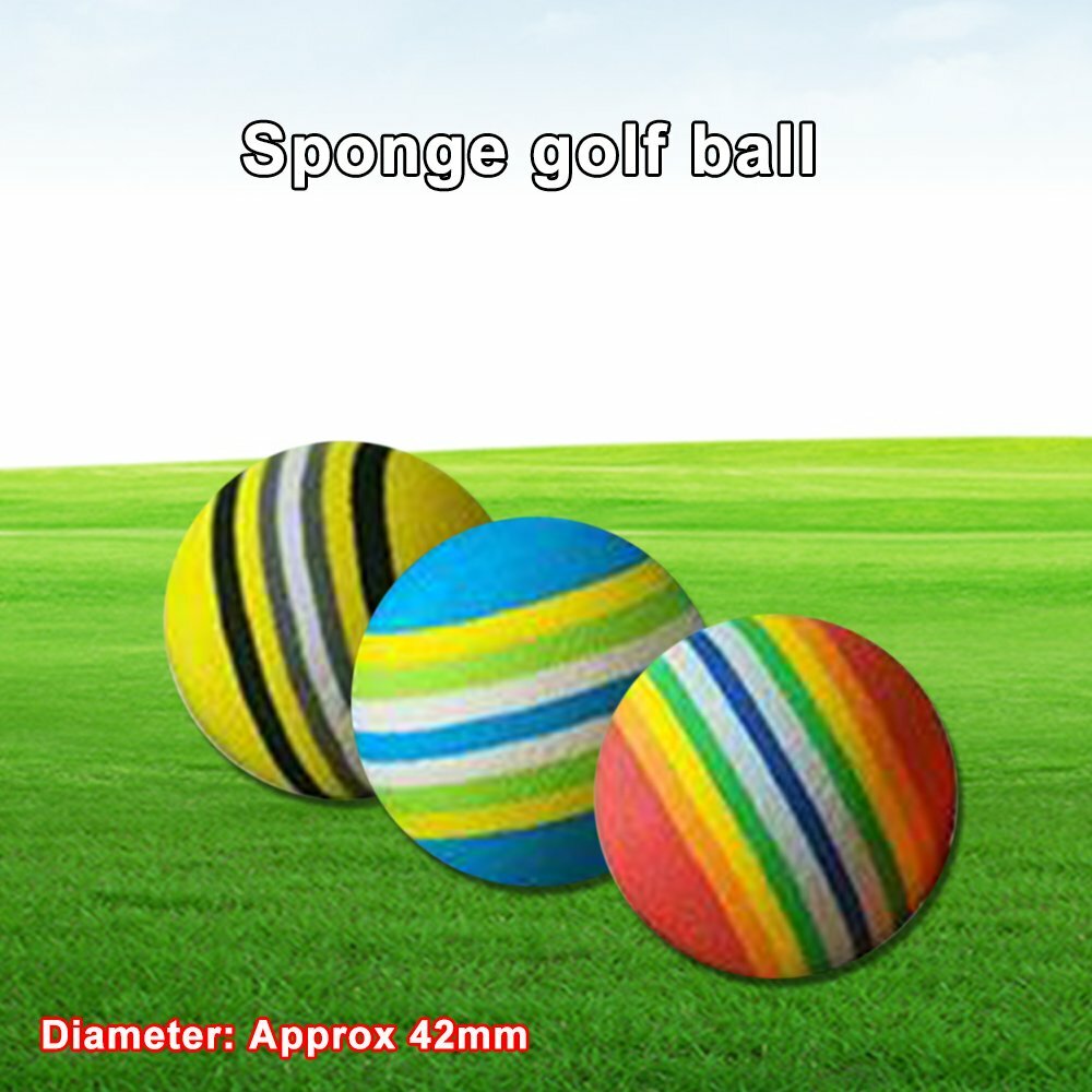 520Pc Rainbow Stripe Foam Sponge Golf Balls Swing Practice Training