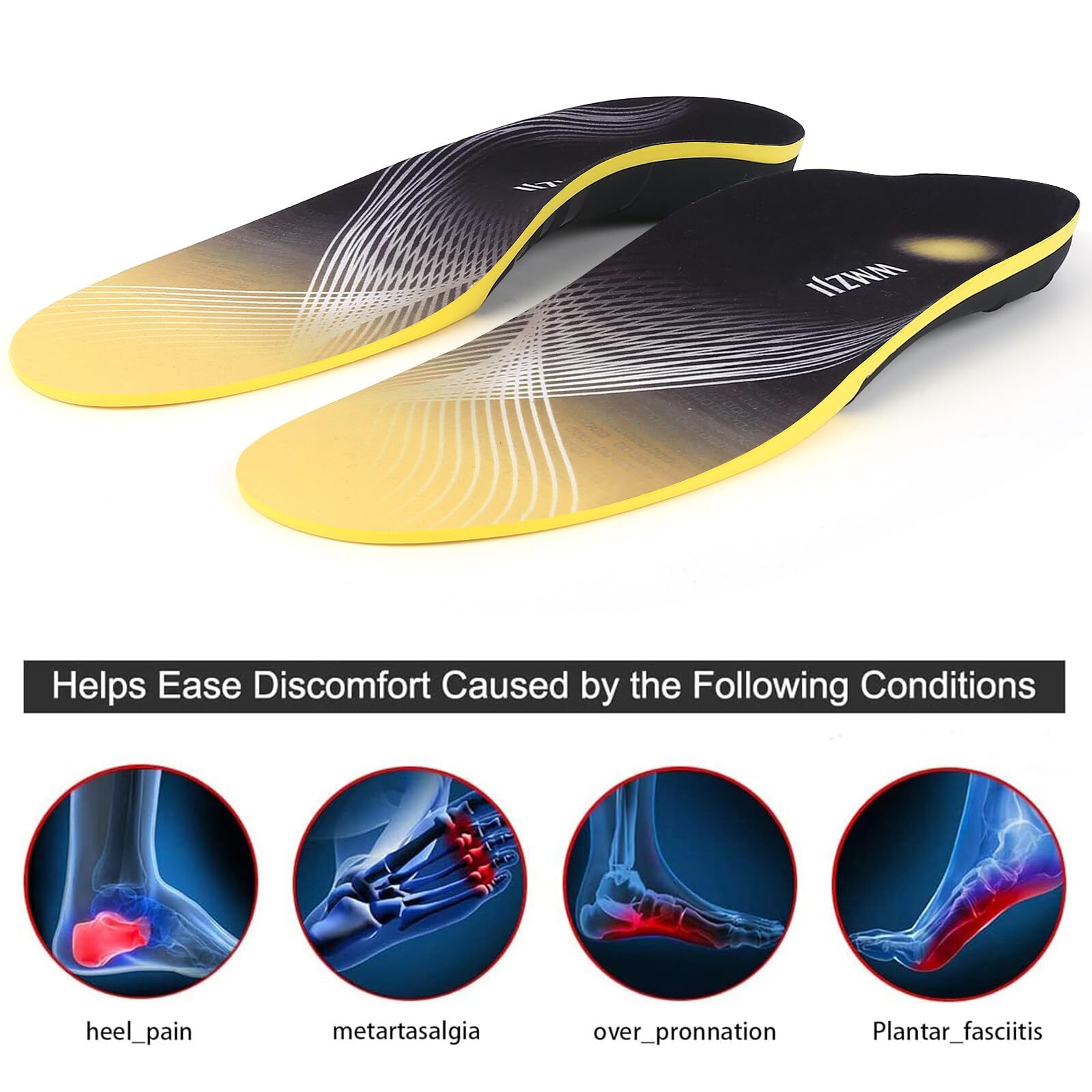 230Lbs+ Plantar Fasciitis Insoles Arch Support - Heavy Duty Support Pain Reli...