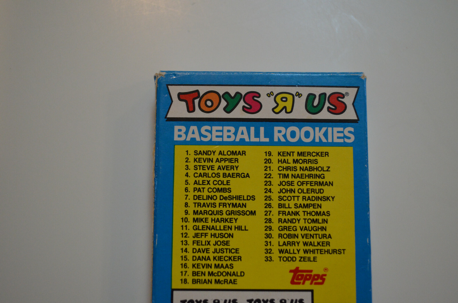 Vintage 1991 TOYS R US BASEBALL ROOKIES Topps 33 card set eBay