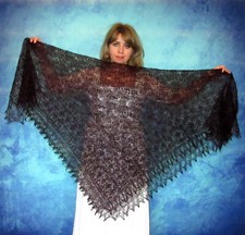 Handmade Knitted Goat Hair Fuzzy Orenburger Shawl Scarf Wrap Stole
