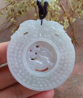 Video Certified Icy Green Natural A Jade jadeite Pendant Dragon Pi Xiu 470199 AM