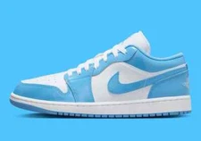 Nike Air Jordan 1 Low Legend Blue White UNC Blue Sneaker FZ2138-114 Mens Size