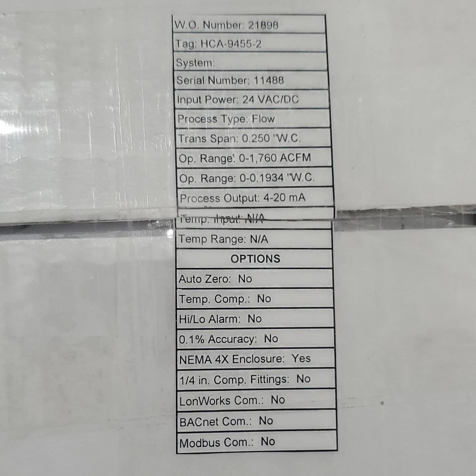*NUEVO* Procesador de señal Microtrans Paragon Controls Inc HCA-9455-2 SIN 21898 Foto 3 de 4