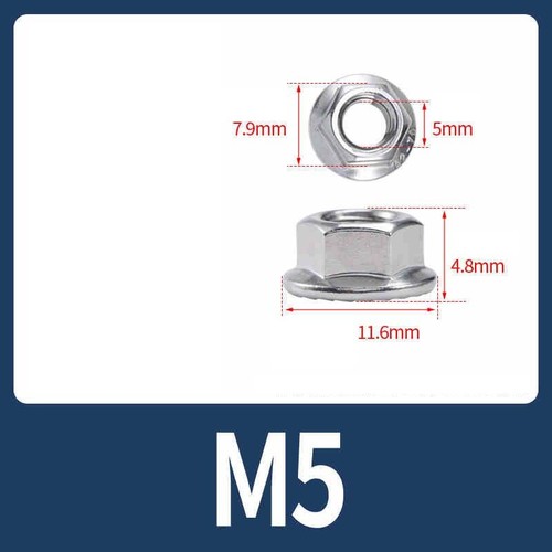 Flanged Nuts A2 Stainless Steel Nylon Insert Non Serrated Locking Nuts M3-M12 - Picture 9 of 13