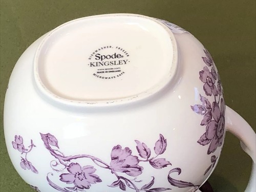 Spode Kingsley 1.5 Pt White Purple Birds Flowers Decor Porcelain Jug Pitcher BN - Picture 9 of 12
