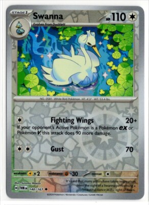 Pokemon Twilight Masquerade Reverse Holo 140/167 Swanna