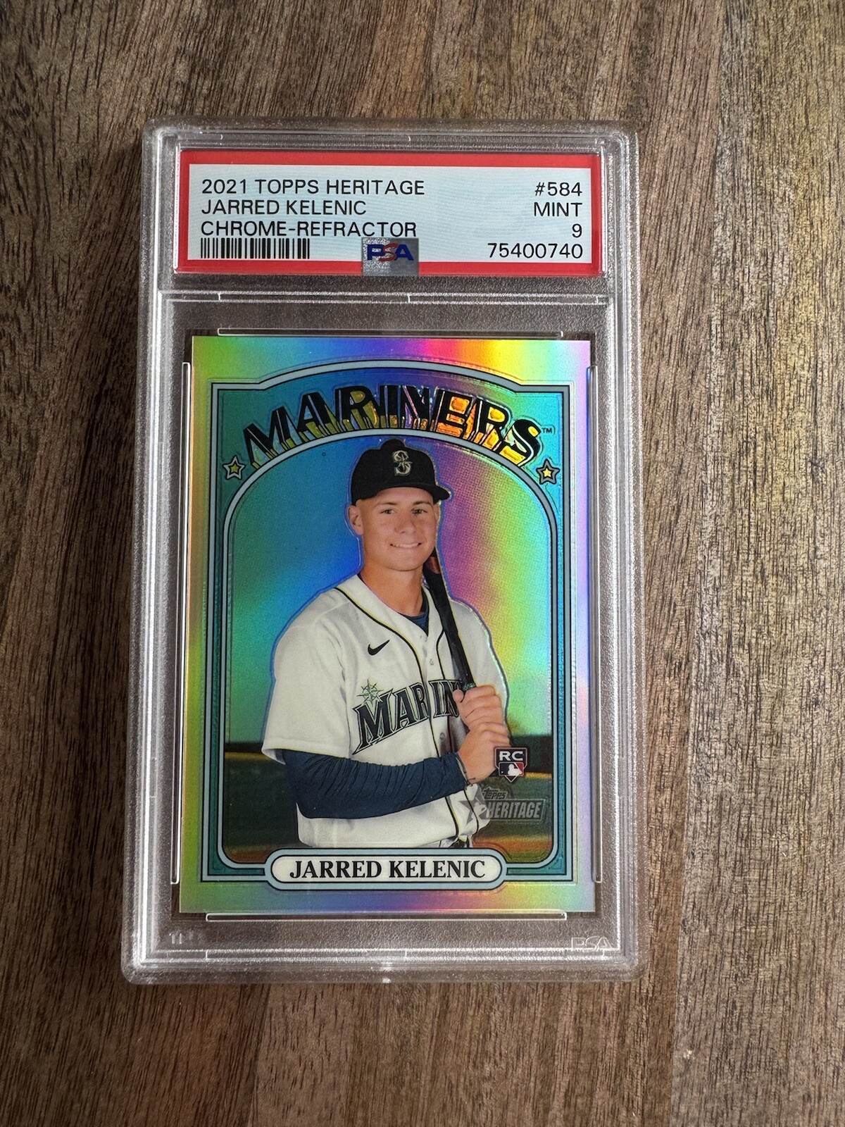 2021 Topps Heritage Chrome Jarred Kelenic Refractor RC Parallel 292/572 PSA 9