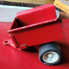 Tonka 3" Pressed Steel 2 Wheeled Cart / Trailer Vintage Red Vtg 3 Inch
