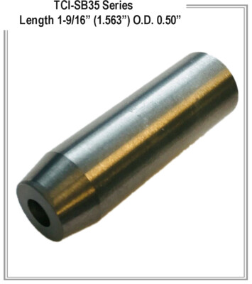 Tungsten Carbide Siphon Gun inserts TCI-SB35-3, 3/16'' Bore, .50'' O.D. 1.563'' Lng