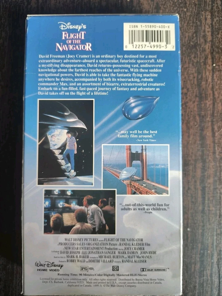 Disney's Flight of the Navigator (VHS, 1997) in box tested - Image 2 of 3