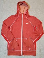 NIKE Therma-Fit Full Zip Up Orange Red Hooded Sweatshirt Women's Size Small