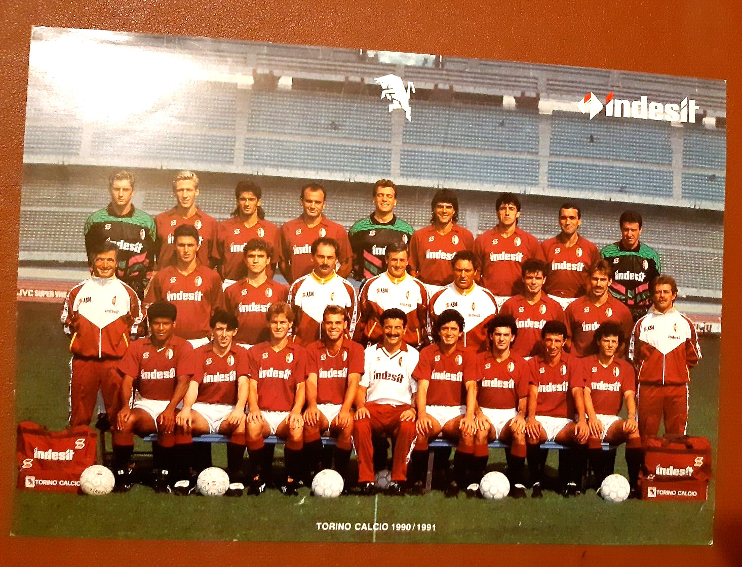 TORINO CALCIO 1990-1991 - CARTOLINA AUTOGRAFATA (24 X 17 CM CIRCA) ORIGINALE