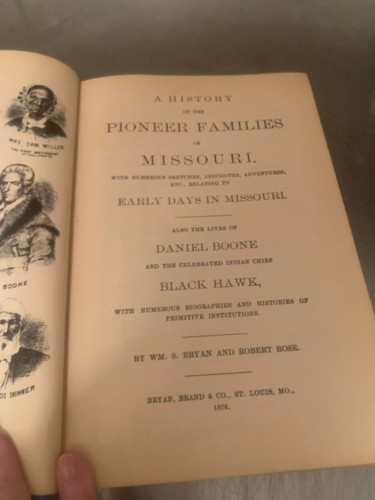 A History of the Pioneer Families of Missouri with Boone & Black Hawk - B - Picture 3 of 3