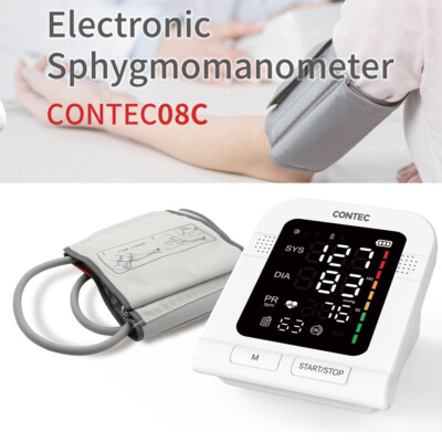 CONTEC08C Digital Upper Arm Blood Pressure Monitor Color LED NIBP,adult cuff