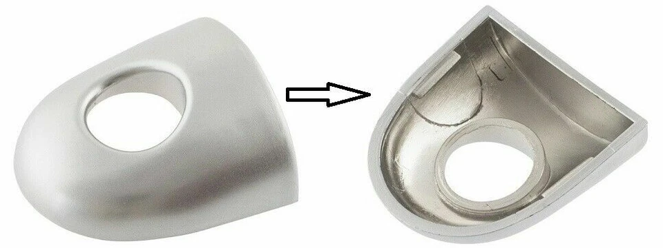 Renault Megane II 2002-2008 Serrure De Porte Couverture avec un trou Argenté - Photo 1/1