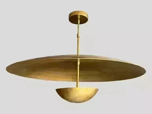 1950 Mid Century 1 Light Modern Rust Pendant Sputnik chandelier Light Fixture - Picture 3 of 5