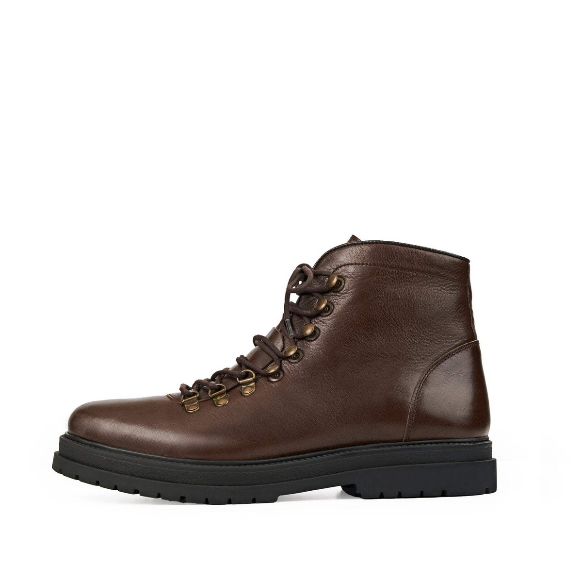 MITCHELL BROWN LEATHER HIKER-STYLE BOOT UK