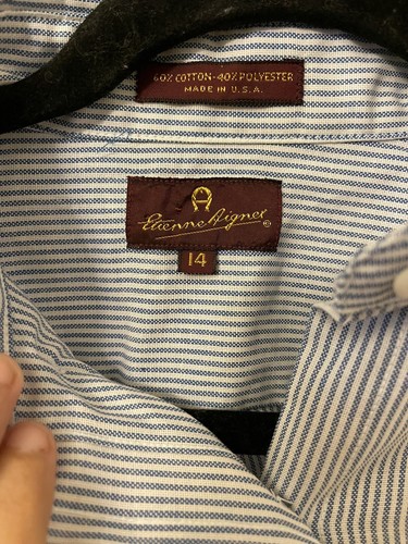 Etienne Aigner Long Sleeve Button-up Collared Shirt Size 14, Aigner Sz 14 Shirt - Picture 3 of 4