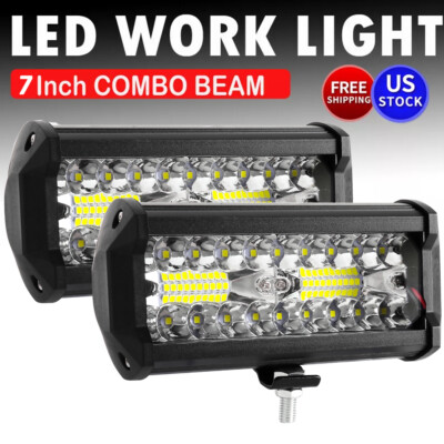 6'' inch 1200w LED Pods Light Bar Spot Flood Truck Offroad 4WD SUV Driving Fog 7''