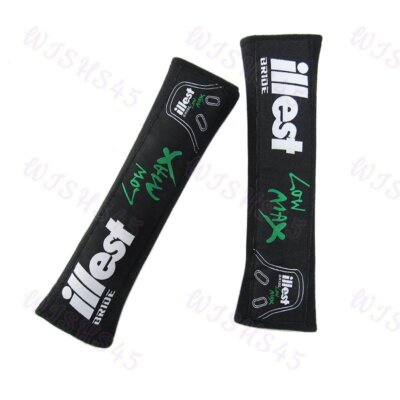 Black JDM ILLEST BRIDE Seat Belt Cover Shoulder Pads Embroidery for Honda X2 New