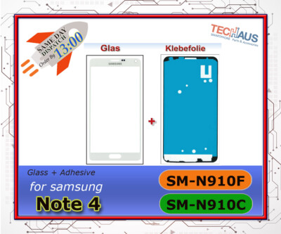 Glas Scheibe Touch front Glass für Samsung Galaxy Note 4 / N910F  Weiß / White 