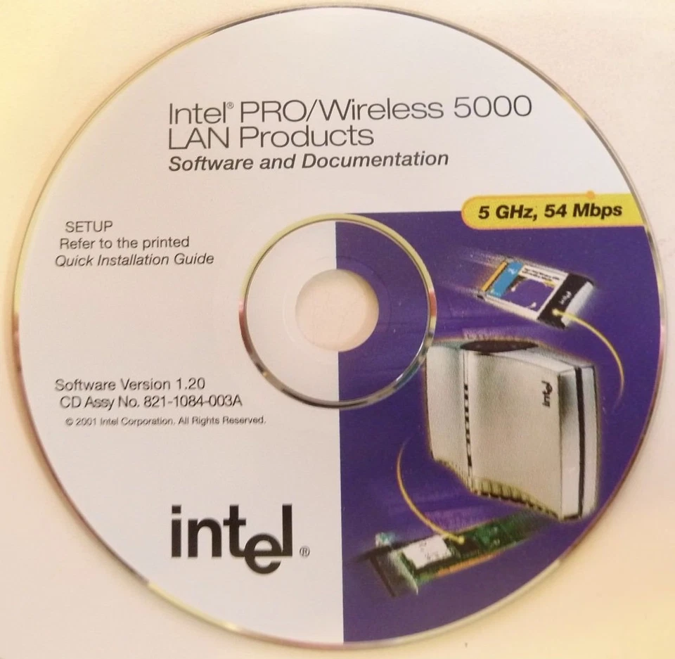 NEW Intel WCB5000 PRO/Wireless LAN CardBus 802.11a Adapter 5GHz 54Mbps Cardbus - Image 3 of 4