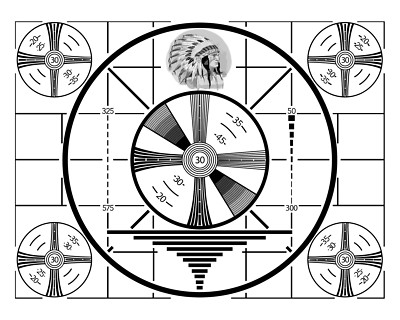Indian Head Test Pattern TV Television Screen Analog Retro Image Art Print