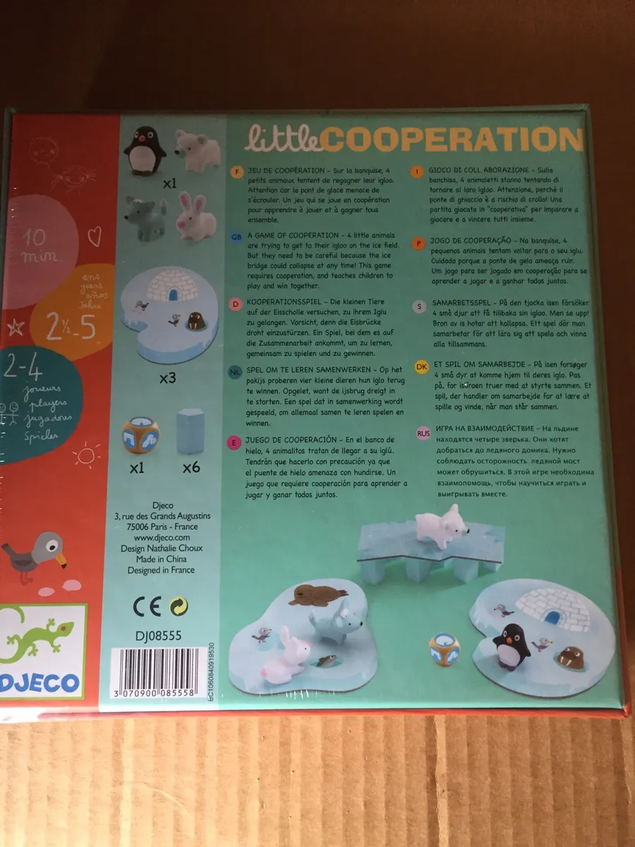 NIB DJECO Little Cooperation game COMPLETE 2-5y Arctic animals toddler  preschool