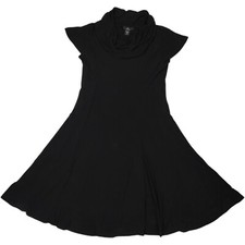 NWT Lennie Nina Leonard Black Cocktail Party Dress Cowl Neck Large Stretchy