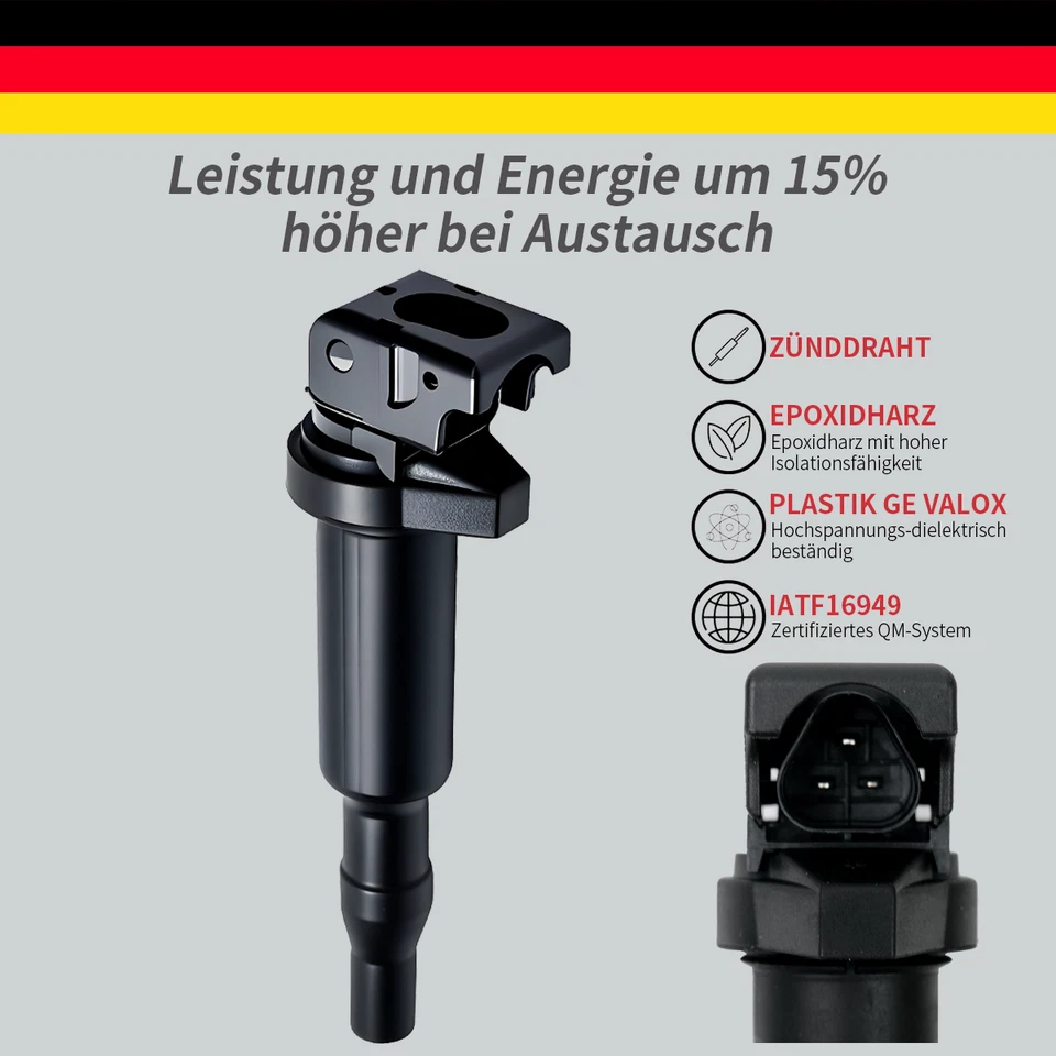 4X OEM Zündspule für BMW 1-ER E81 E87 E88 3-ER E46 5-ER E39 E60 F10 6-ER E63 E64 - Bild 2 von 4