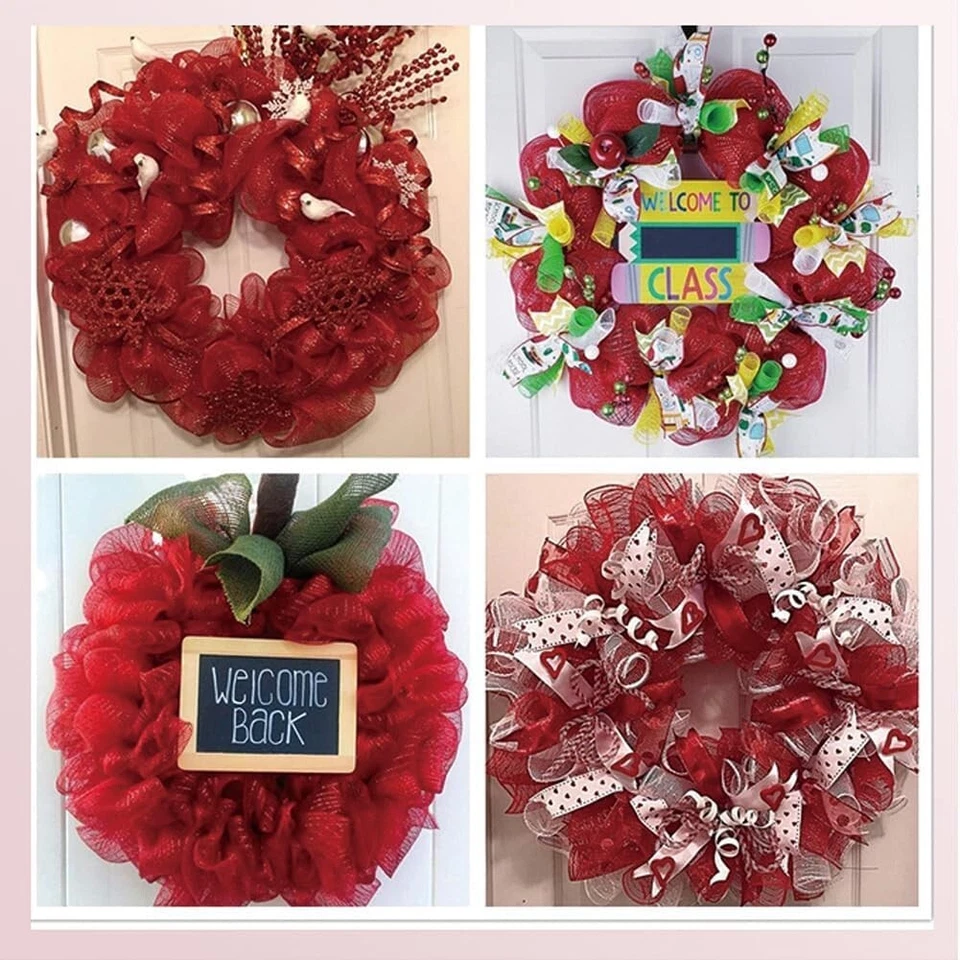 4 Rolls Deco Mesh Ribbon for Wreath Decor 10 Inch *30 FT Christmas Deco Mesh ... - Image 2 of 4