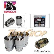 4 GORILLA GUARD LOCK 1 KEY BULGE ACORN WHEEL RIM LUG NUTS 12X1.5 12 1.5 CHROME H